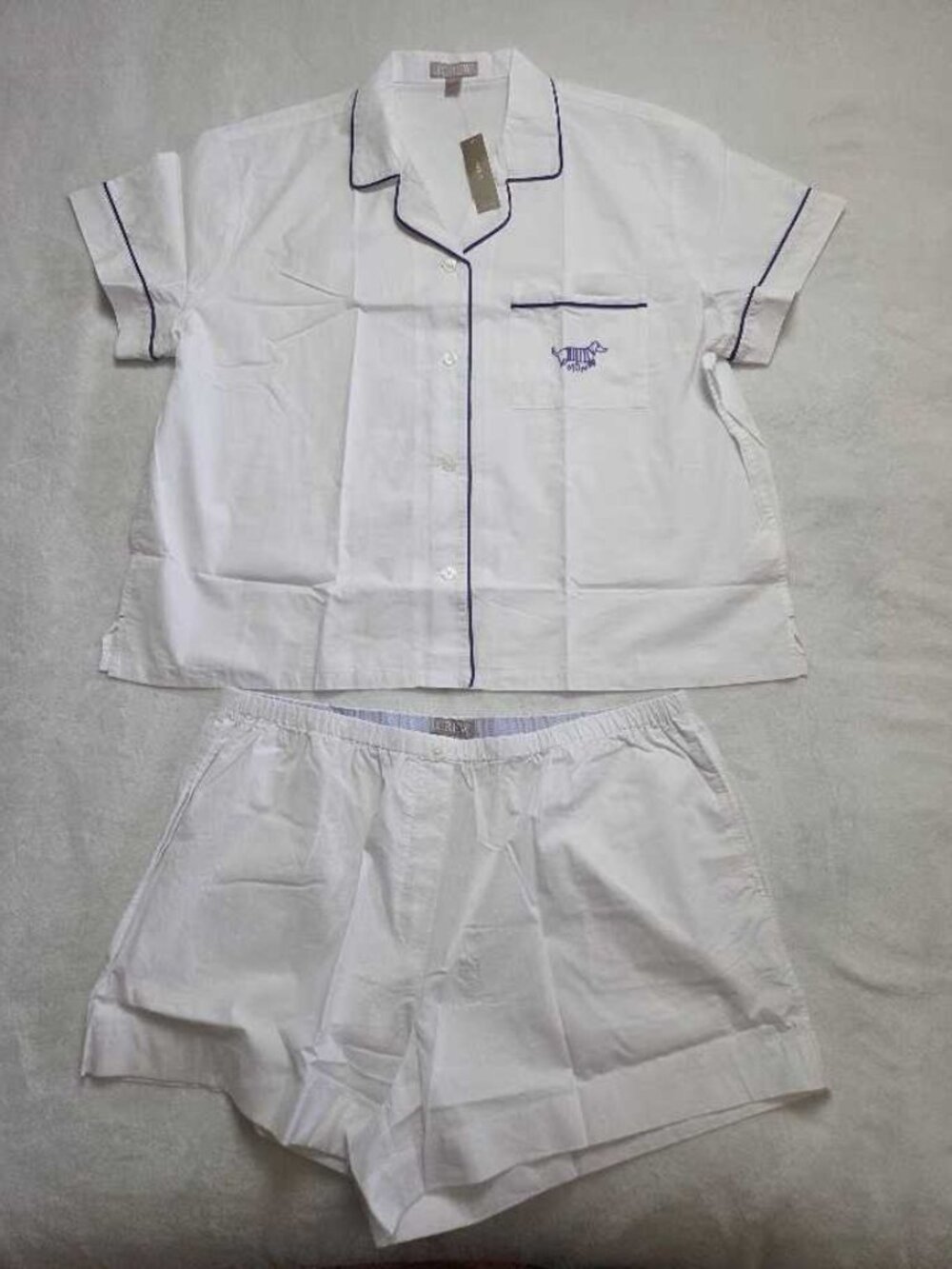 New XL J.Crew short sleeve Dog Mom pajama short set in end-on-end cotton